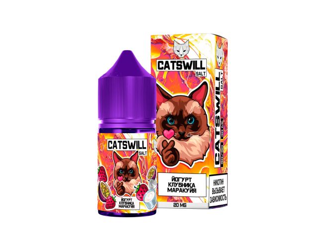 Жидкость Catswill Salt - Йогурт Клубника-Маракуйя 